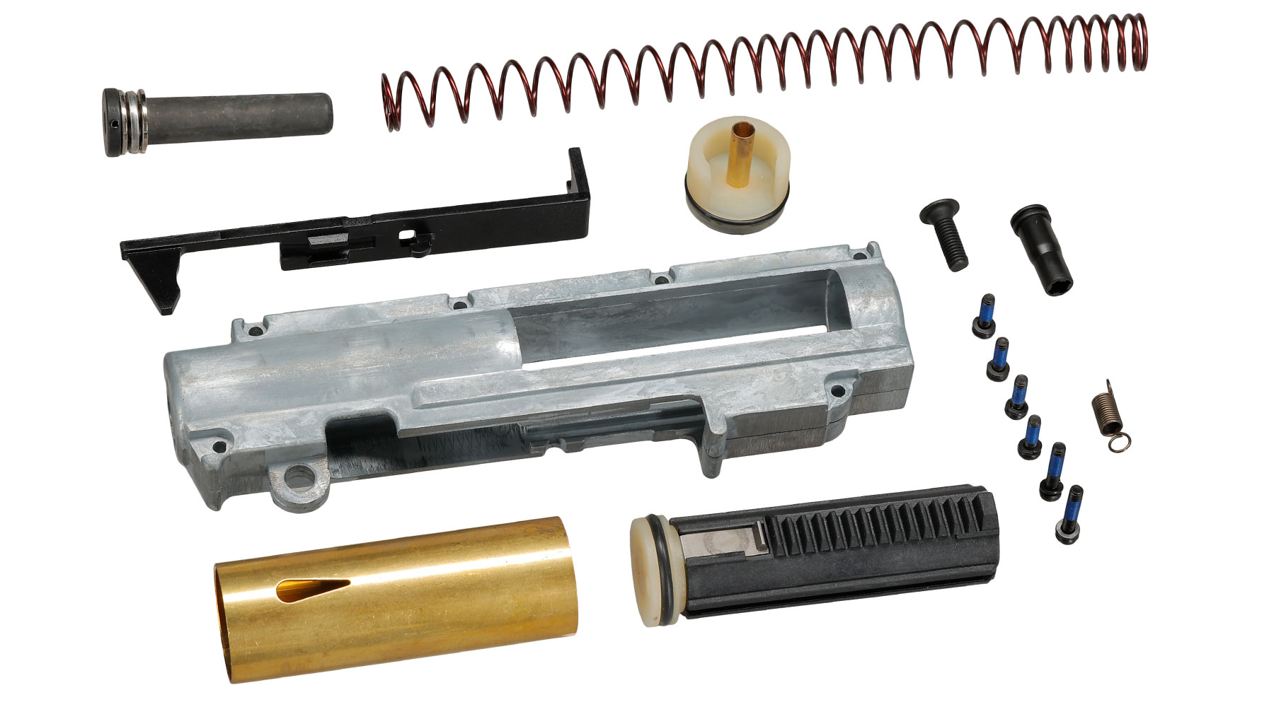 ICS M4 / M16 Split-Design Gearbox M120 komplett Standard Version oben silber MA-47