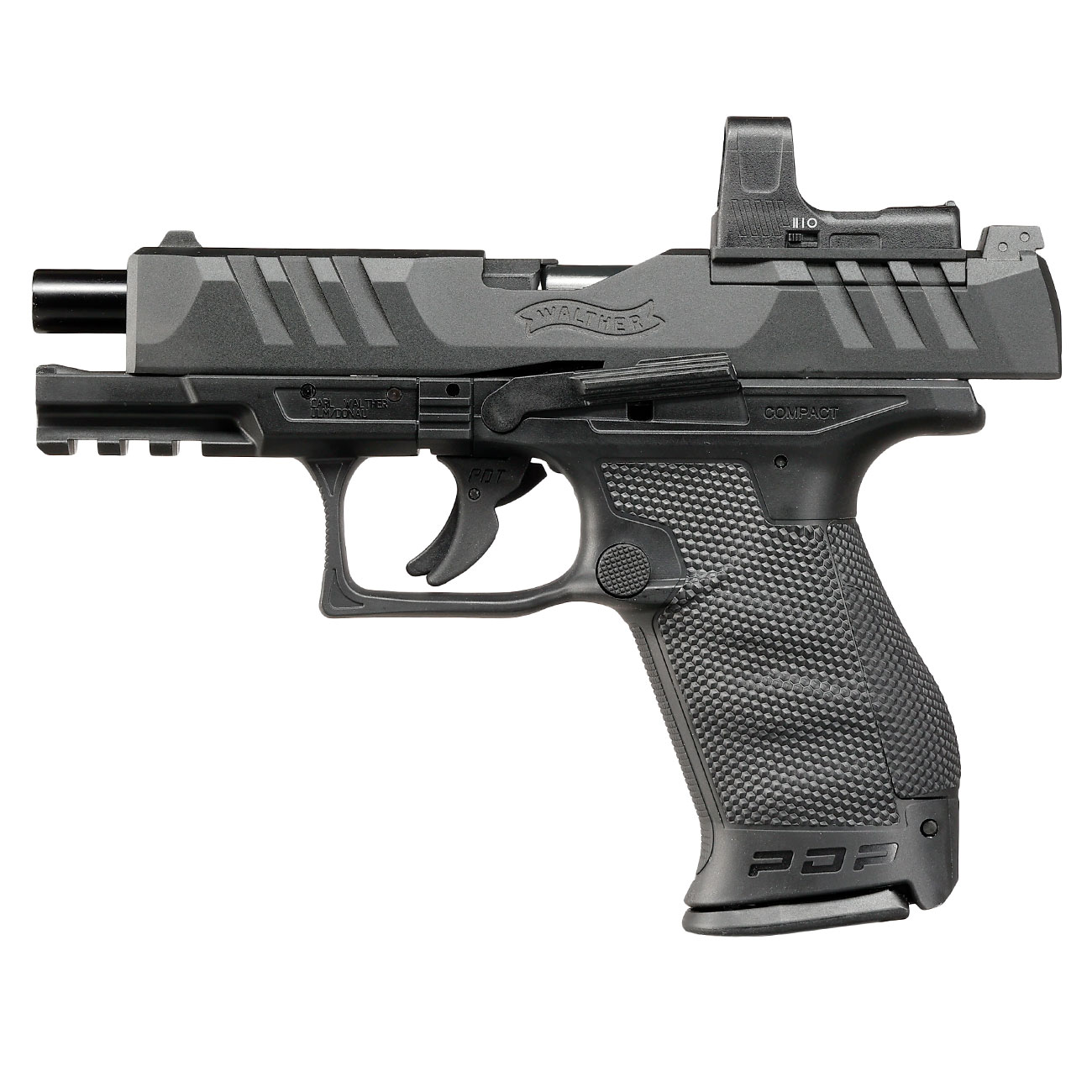 Walther PDP Compact 4 Zoll Set inkl. RDS 8 Red-Dot mit Metallschlitten CO2 BlowBack 6mm BB schwarz Bild 2
