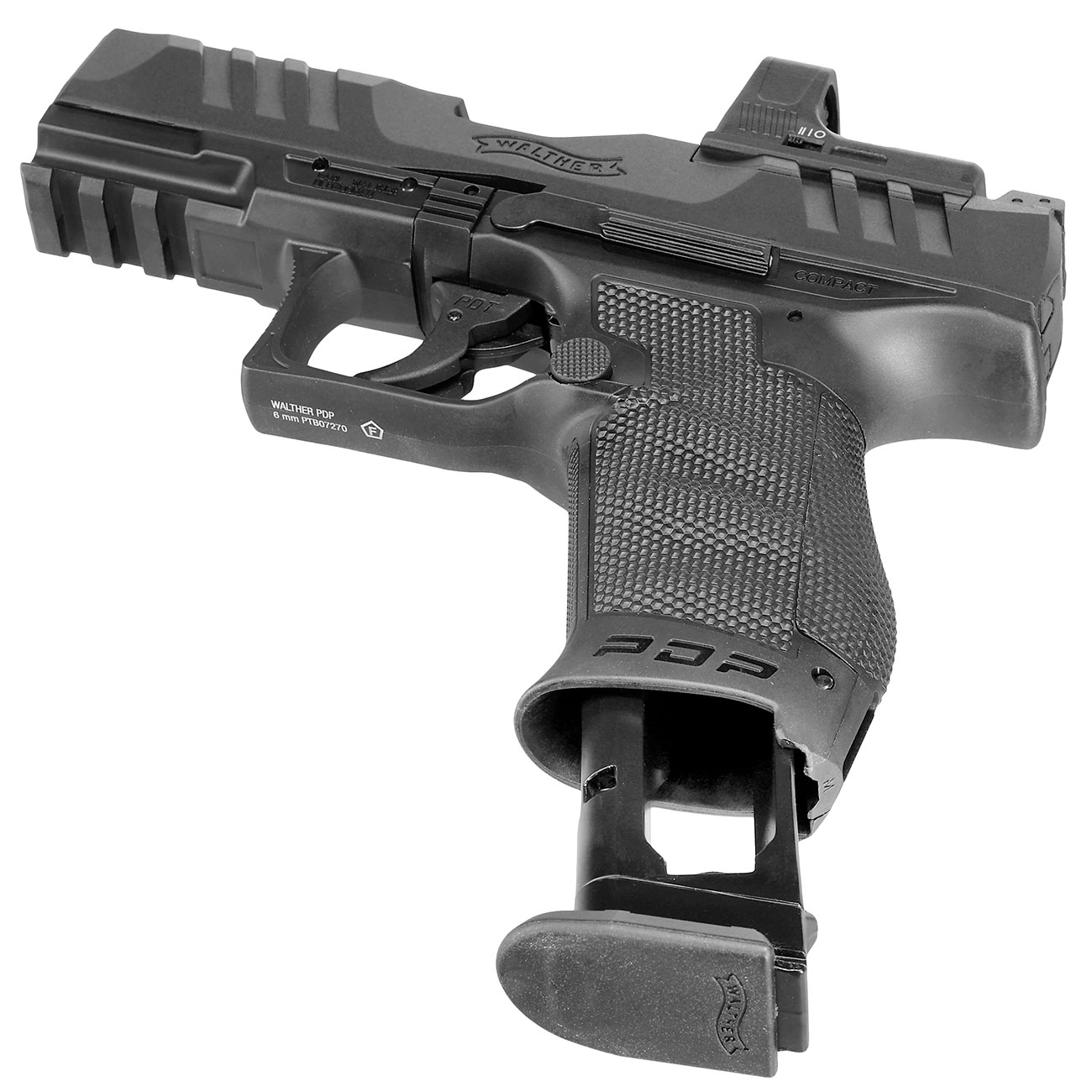 Walther PDP Compact 4 Zoll Set inkl. RDS 8 Red-Dot mit Metallschlitten CO2 BlowBack 6mm BB schwarz Bild 5