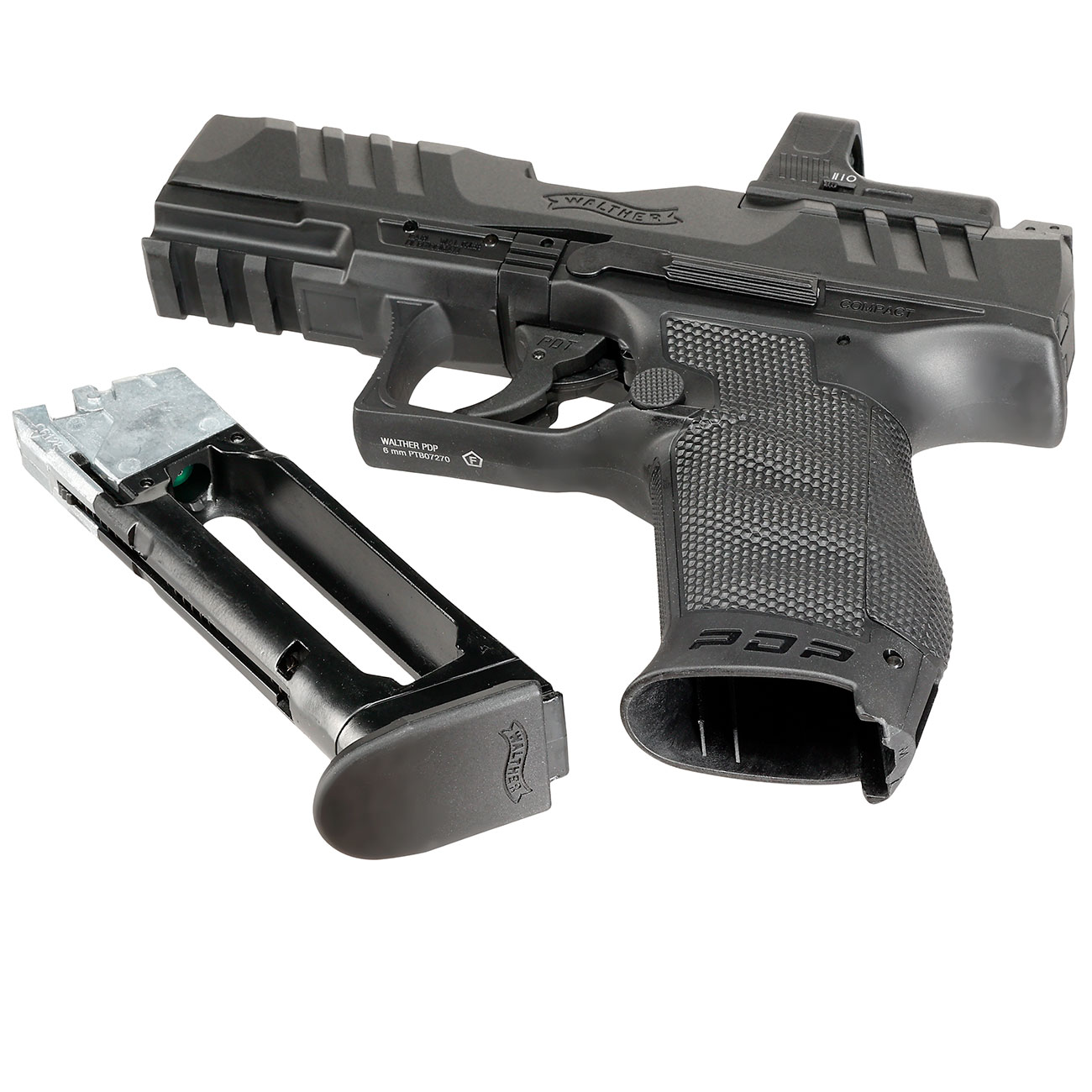 Walther PDP Compact 4 Zoll Set inkl. RDS 8 Red-Dot mit Metallschlitten CO2 BlowBack 6mm BB schwarz Bild 6