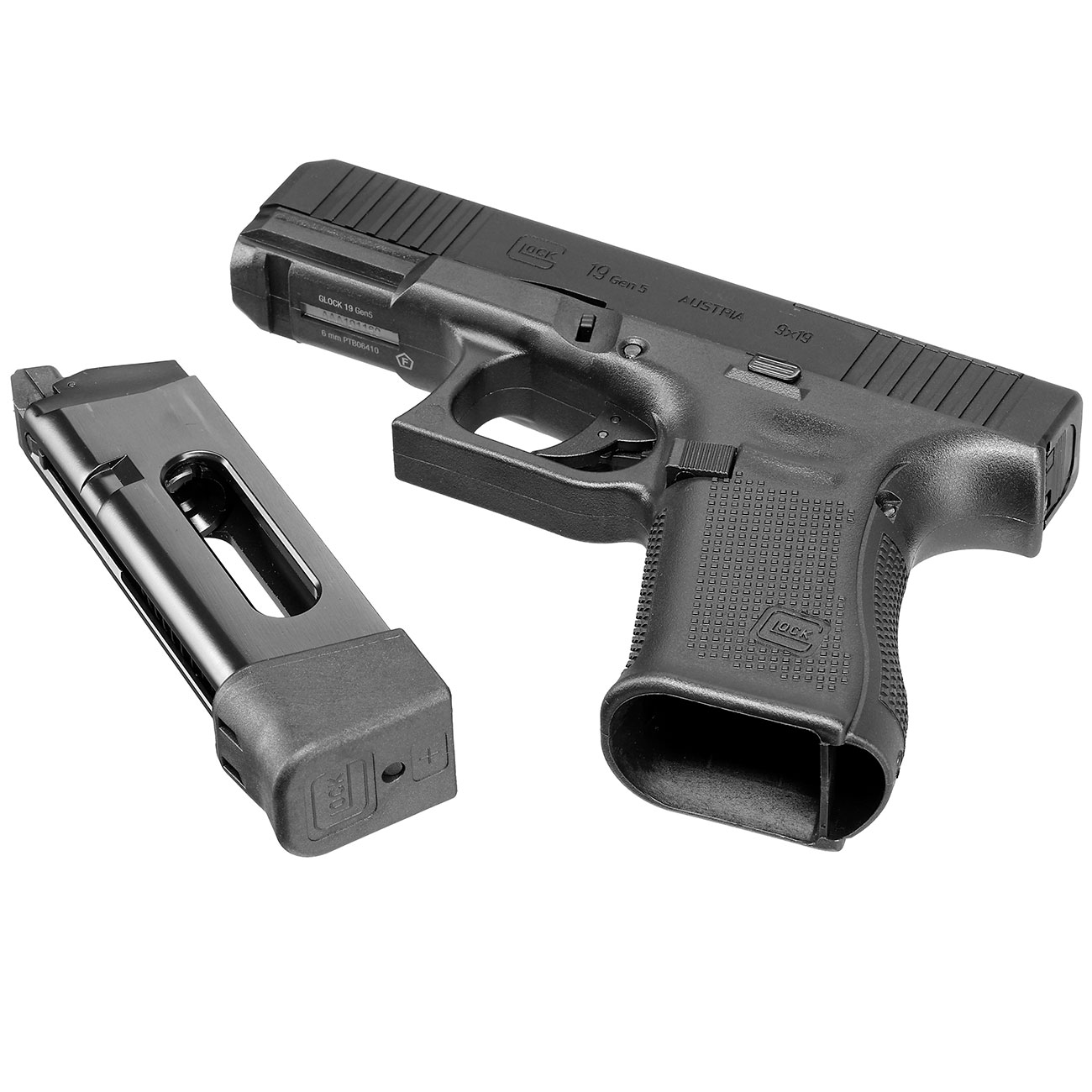 Glock 19 Gen. 5 MOS Airsoft mit Metallschlitten CO2 BlowBack 6mm BB schwarz Bild 6