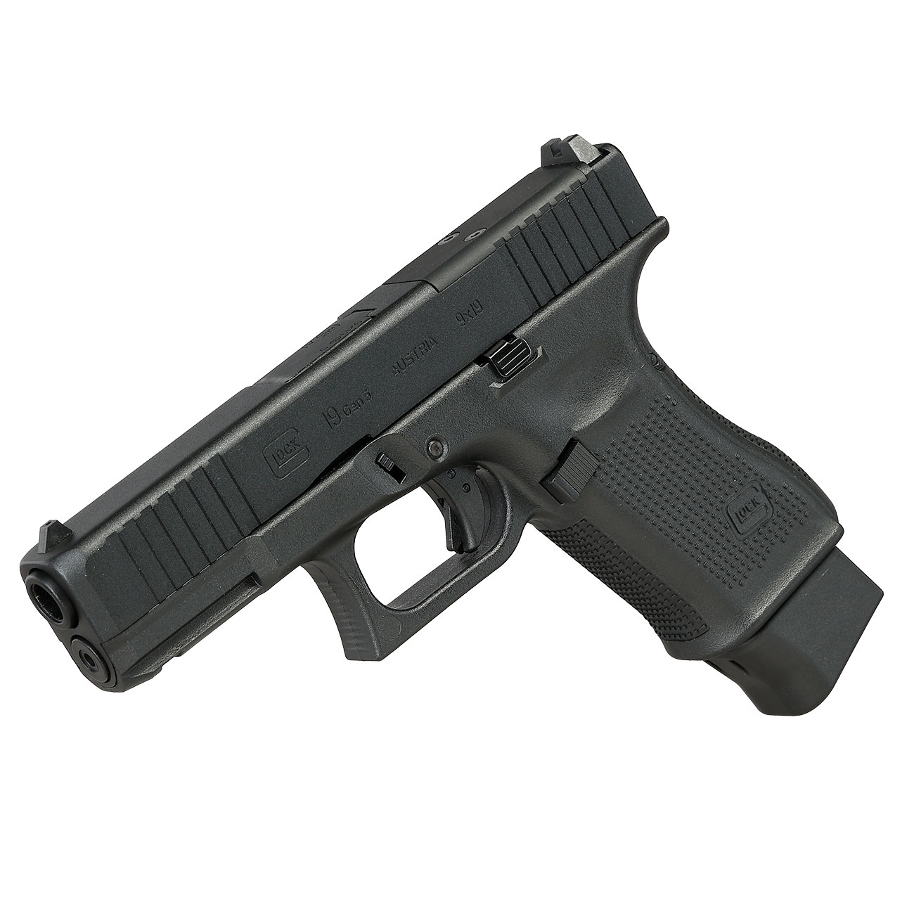Glock 19 Gen. 5 MOS Airsoft mit Metallschlitten CO2 BlowBack 6mm BB schwarz Bild 10