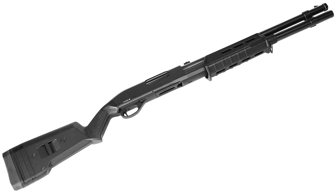 Cyma M870 MP-Style Shotgun Long-Type Tri-Barrel Vollmetall Springer 6mm BB schwarz Bild 4