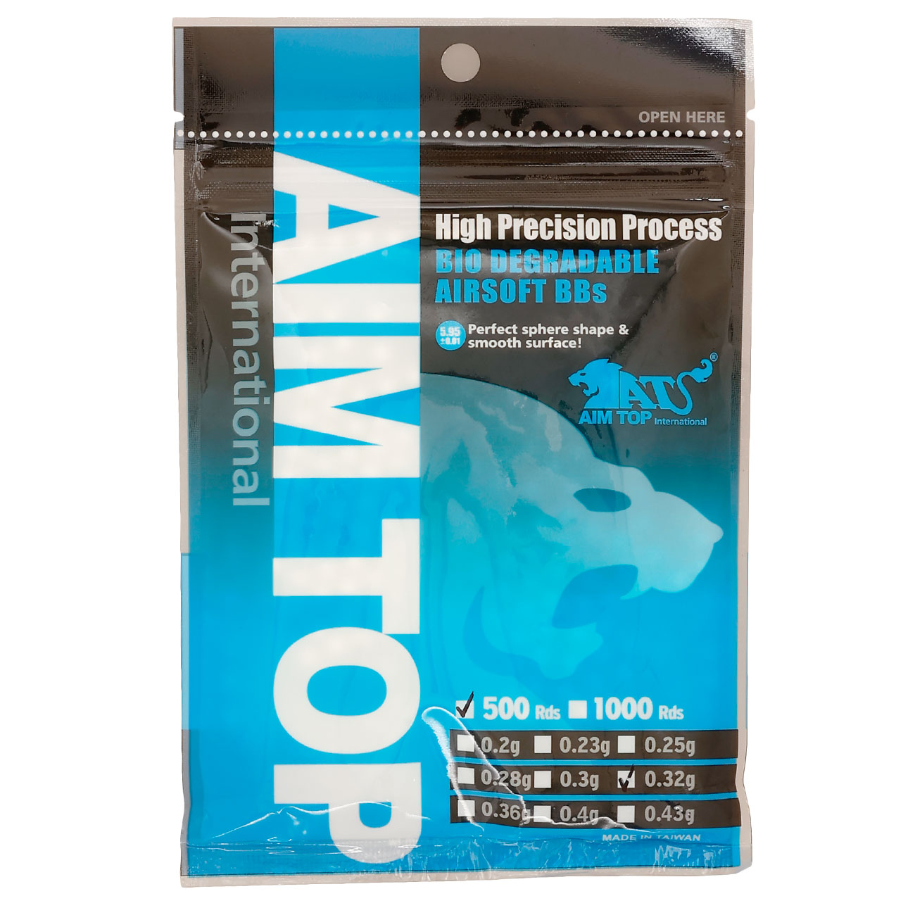 AIM Top High Precision Nigh Glow Tracer BIO 0.32g 500er Beutel weiss