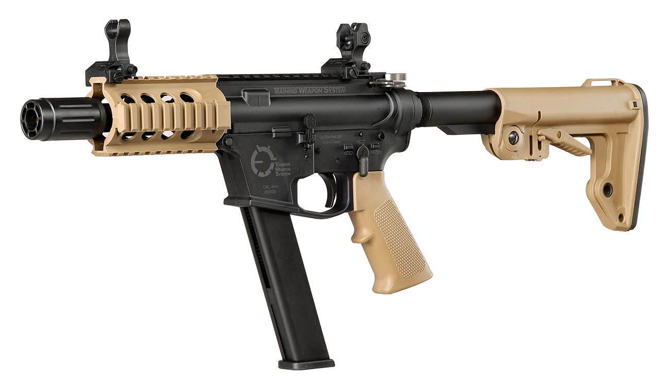 King Arms TWS 9mm SBR Lite Polymergehuse Gas-Blow-Back 6mm BB Dualtone