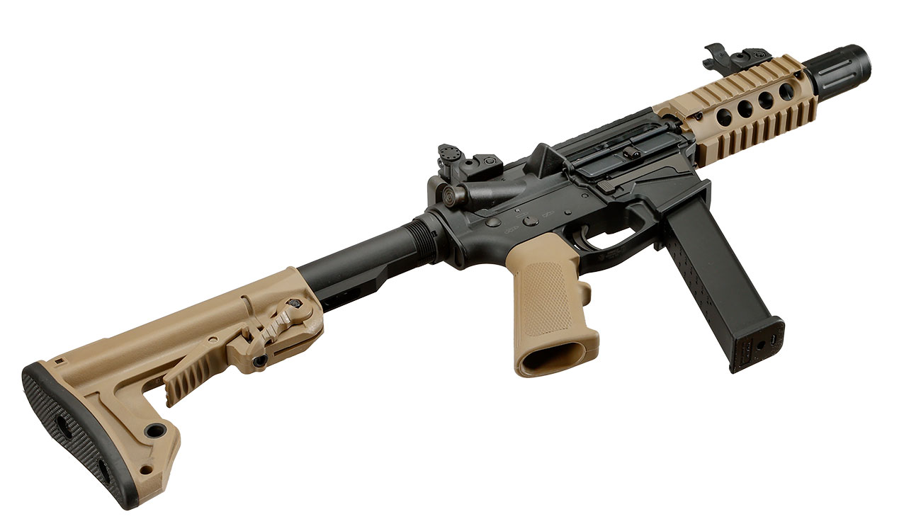 King Arms TWS 9mm SBR Lite Polymergehuse Gas-Blow-Back 6mm BB Dualtone Bild 6
