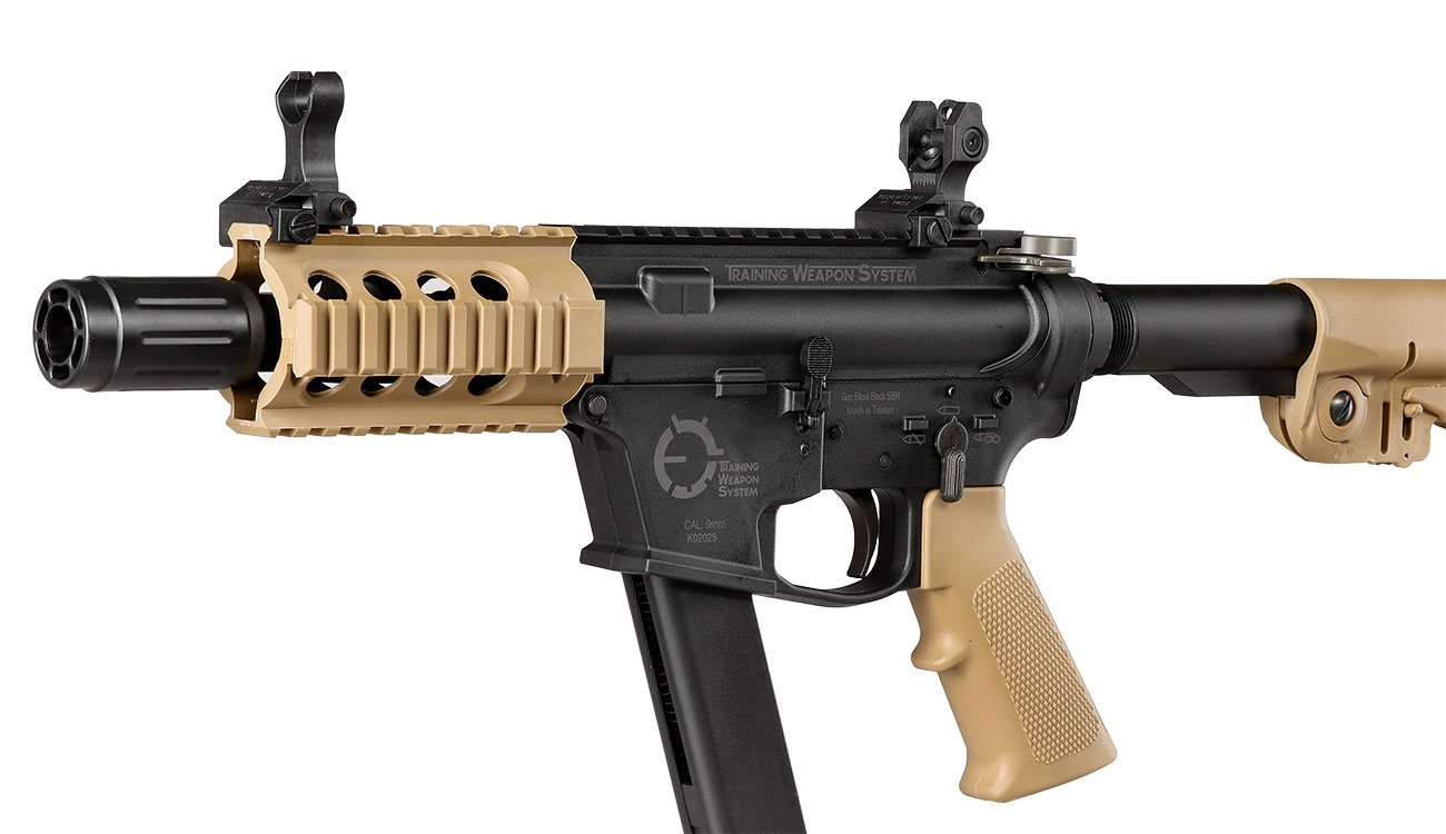 King Arms TWS 9mm SBR Lite Polymergehuse Gas-Blow-Back 6mm BB Dualtone Bild 8
