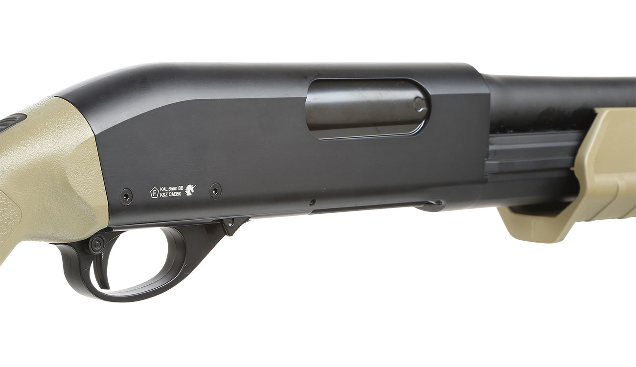 Cyma M870 MP-Style Shotgun Medium-Type Tri-Barrel Vollmetall Springer 6mm BB Dark Earth Bild 8