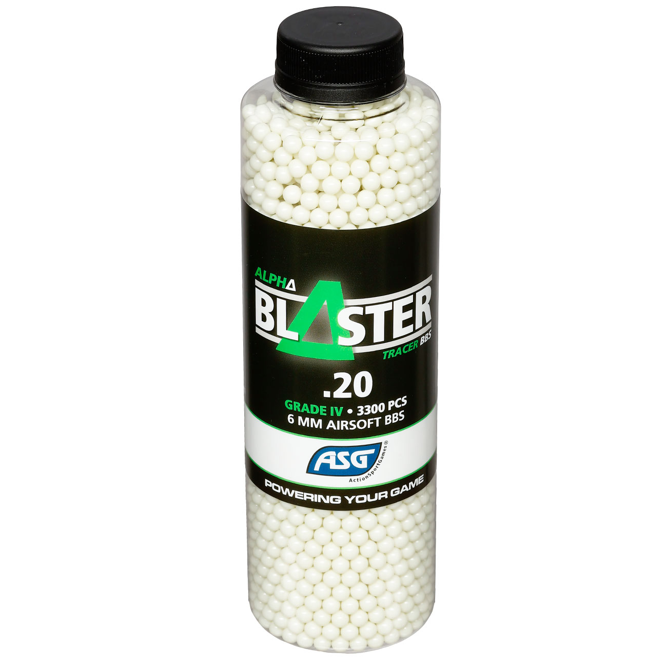 ASG Alpha Blaster Tracer Grade IV Precision BBs 0,20g 3.300er Flasche grn Bild 2