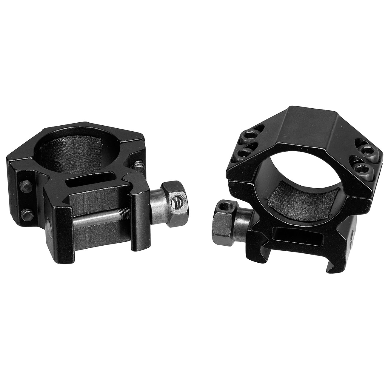 Double Bell Low Profile Rings fr 25,4 mm ZF f. 20 - 22 mm Schiene (2 Stck) schwarz Bild 2