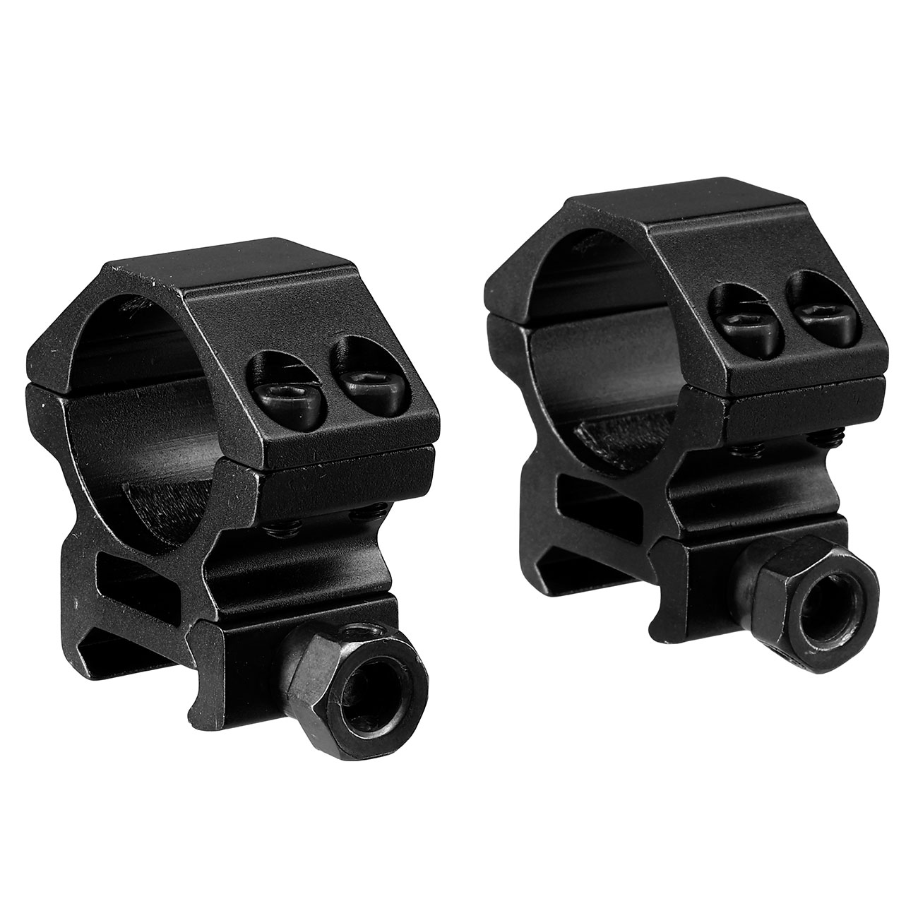 Double Bell Low Profile Rings fr 25,4 mm ZF f. 20 - 22 mm Schiene (2 Stck) schwarz Bild 3
