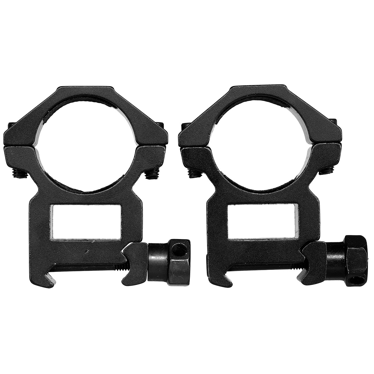 Double Bell High Profile Rings fr 25,4 mm ZF f. 20 - 22 mm Schiene (2 Stck) schwarz Bild 1