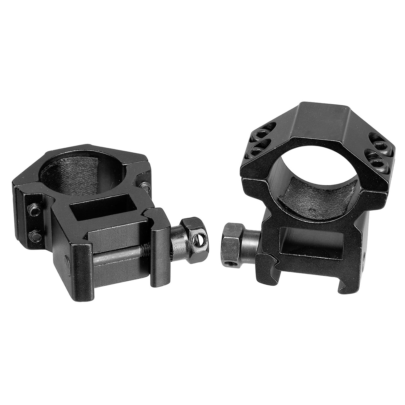Double Bell High Profile Rings fr 25,4 mm ZF f. 20 - 22 mm Schiene (2 Stck) schwarz Bild 2