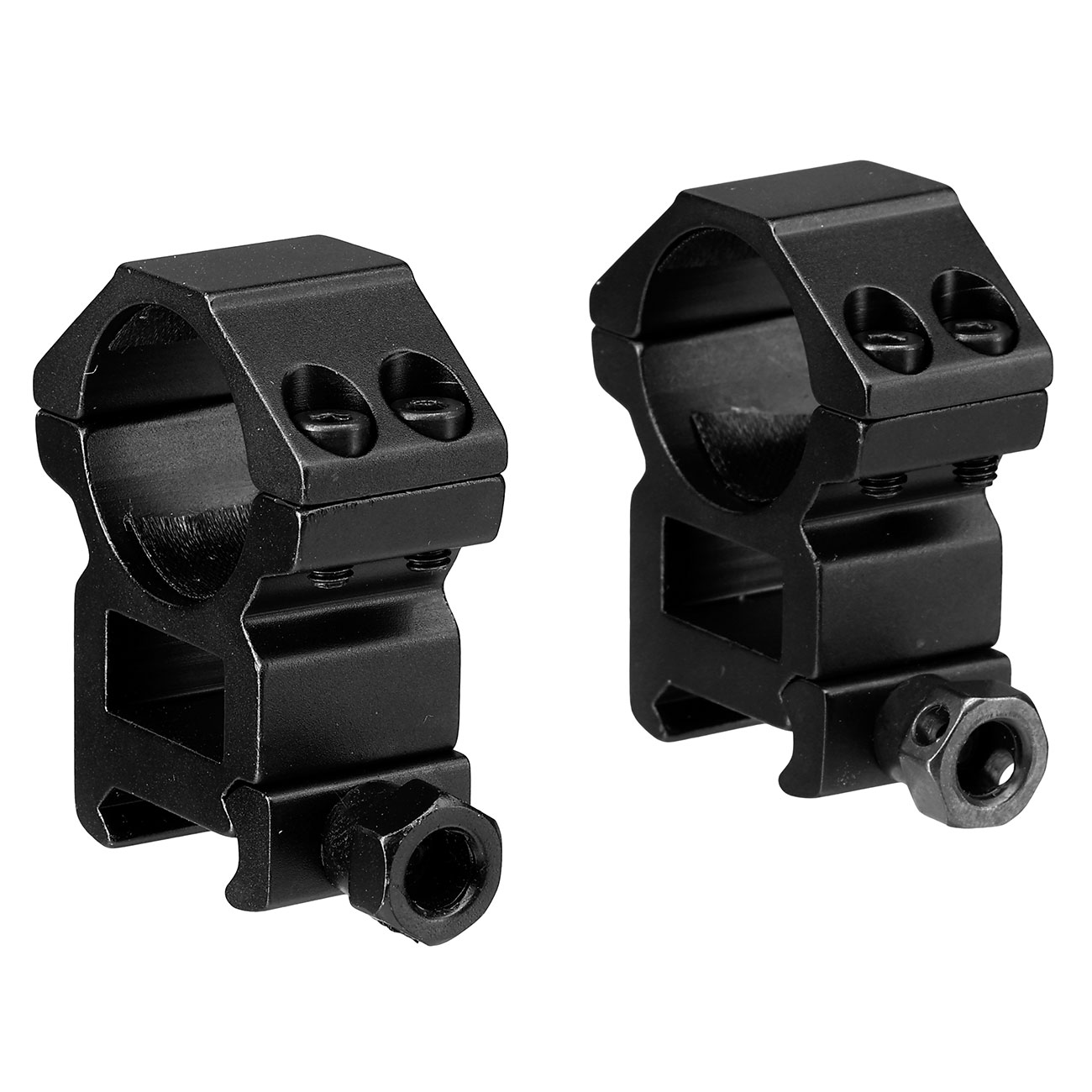 Double Bell High Profile Rings fr 25,4 mm ZF f. 20 - 22 mm Schiene (2 Stck) schwarz Bild 3