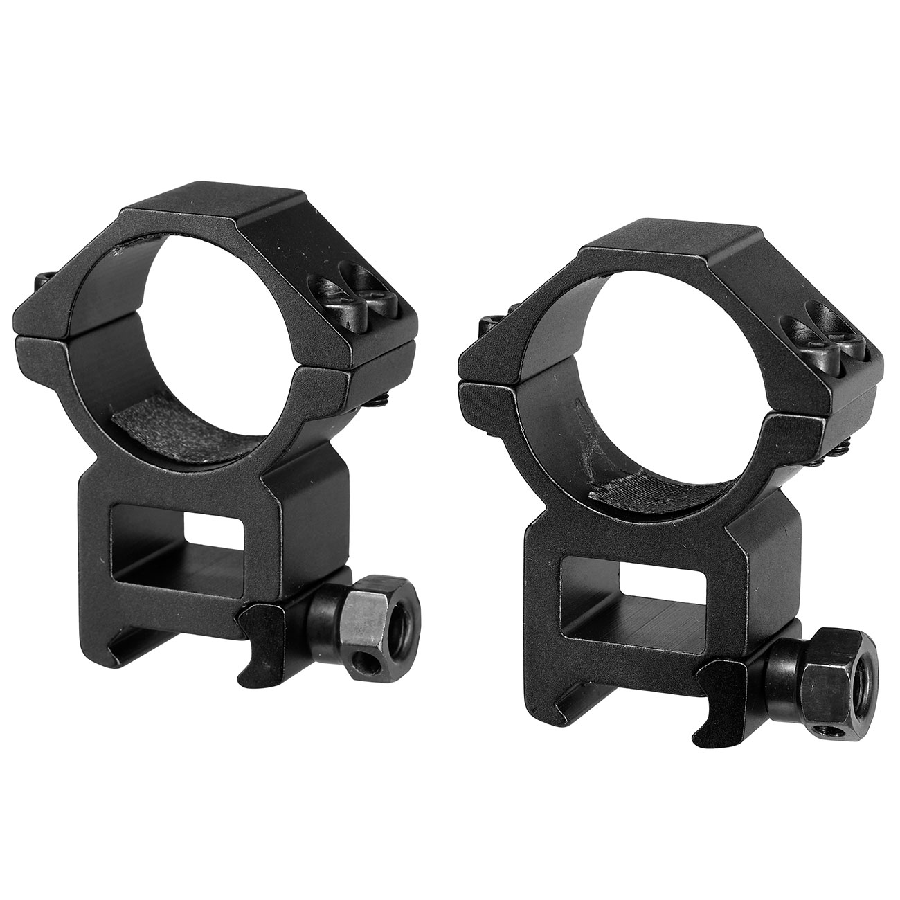 Double Bell High Profile Rings fr 30 mm ZF f. 20 - 22 mm Schiene (2 Stck) schwarz