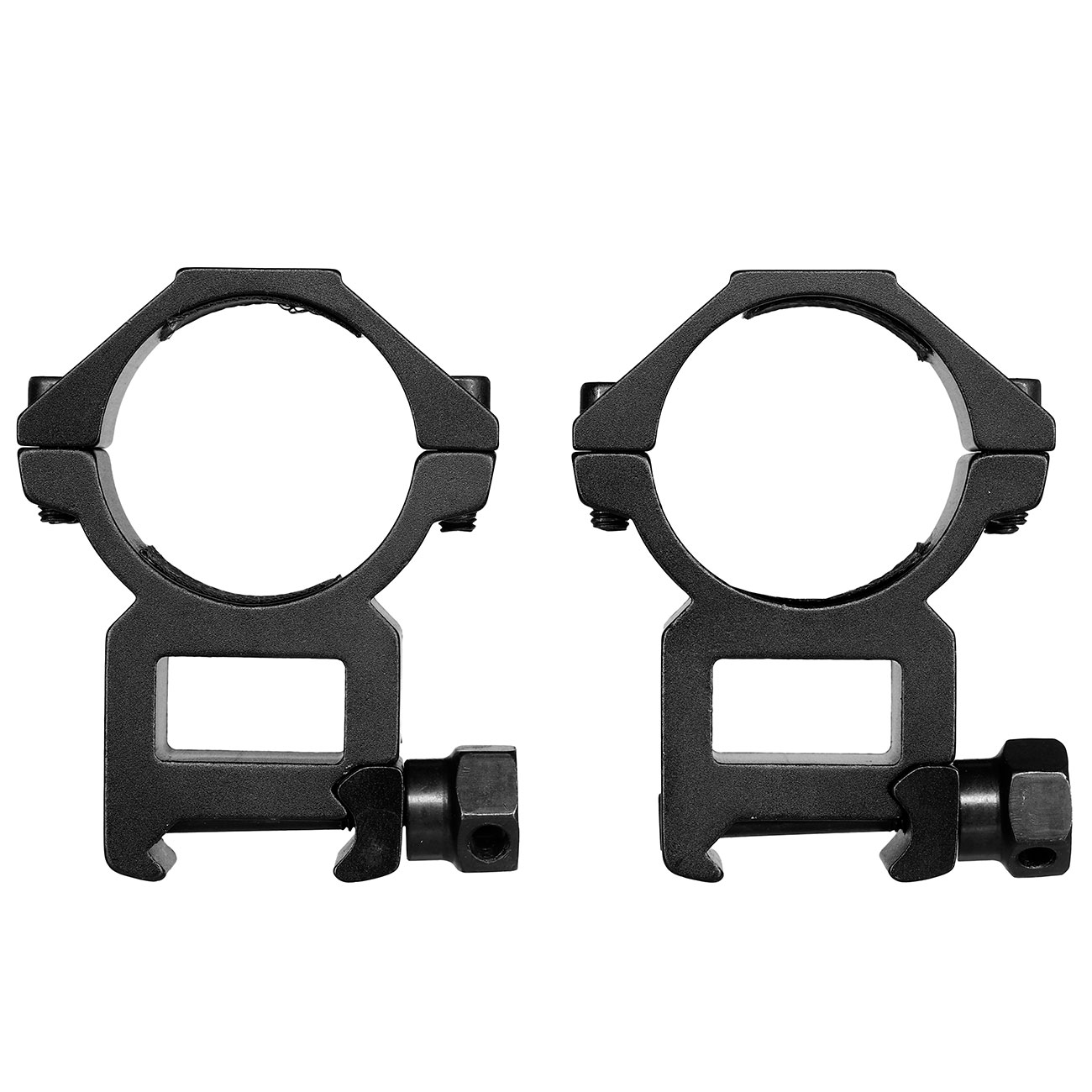 Double Bell High Profile Rings fr 30 mm ZF f. 20 - 22 mm Schiene (2 Stck) schwarz Bild 1