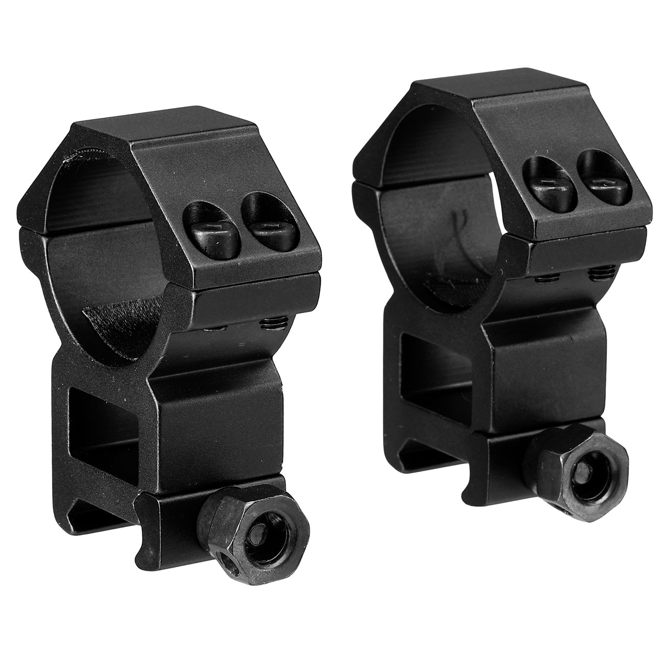 Double Bell High Profile Rings fr 30 mm ZF f. 20 - 22 mm Schiene (2 Stck) schwarz Bild 3