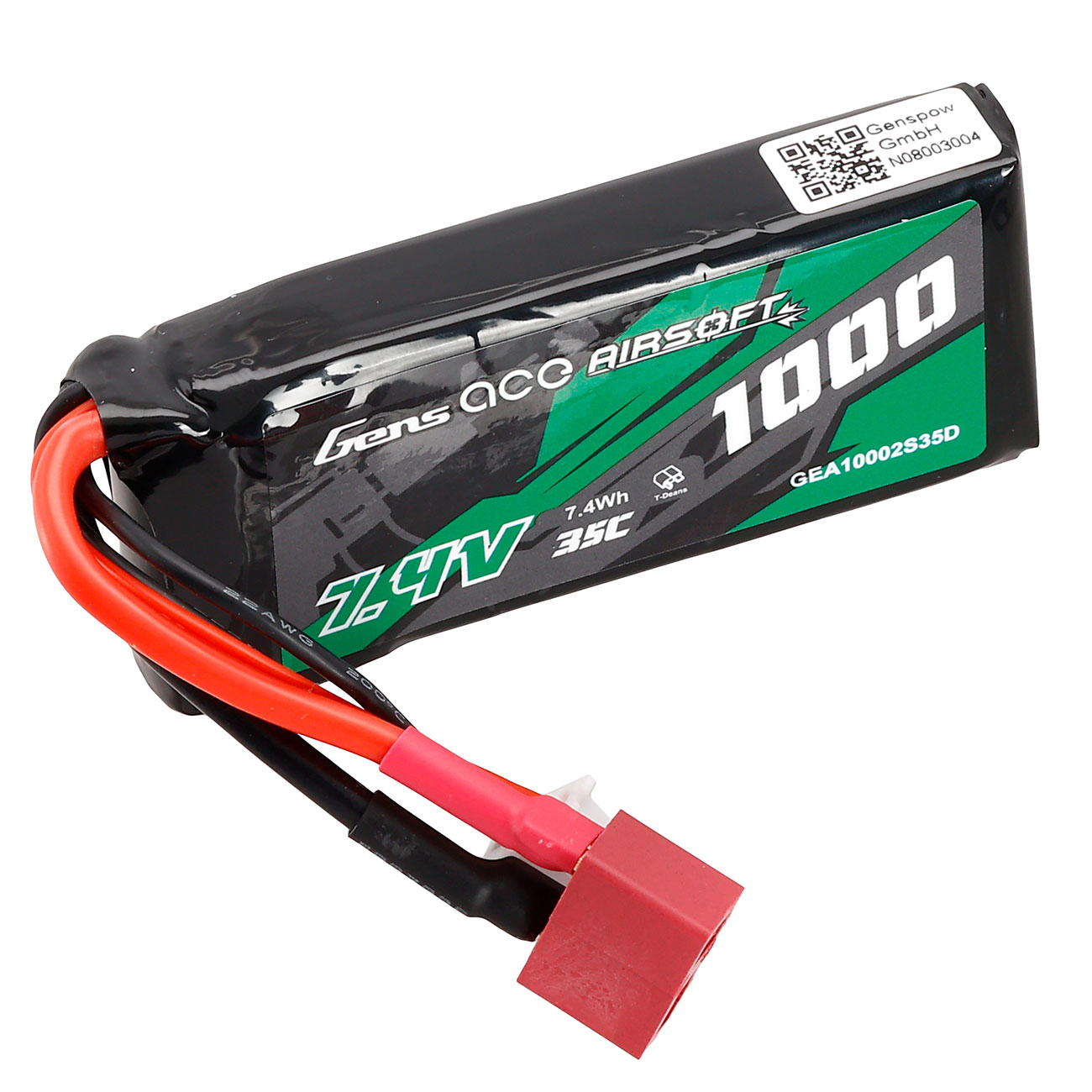 Gens Ace Airsoft LiPo Akku 7,4V 1000mAh 35C / 70C AN/PEQ Large-Type m. T-Stecker Anschluss Bild 1
