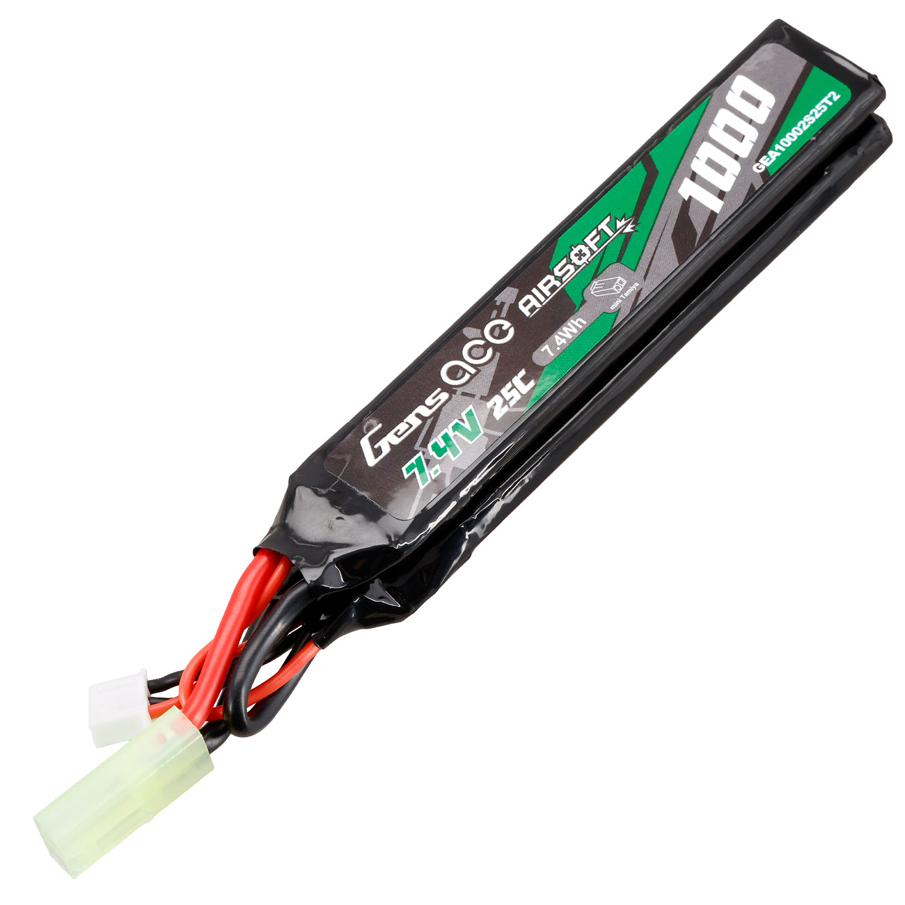 Gens Ace Airsoft LiPo Akku 7,4V 1000mAh 25C / 80C Small Two-Panel Type m. Mini-Tam Anschluss Bild 1