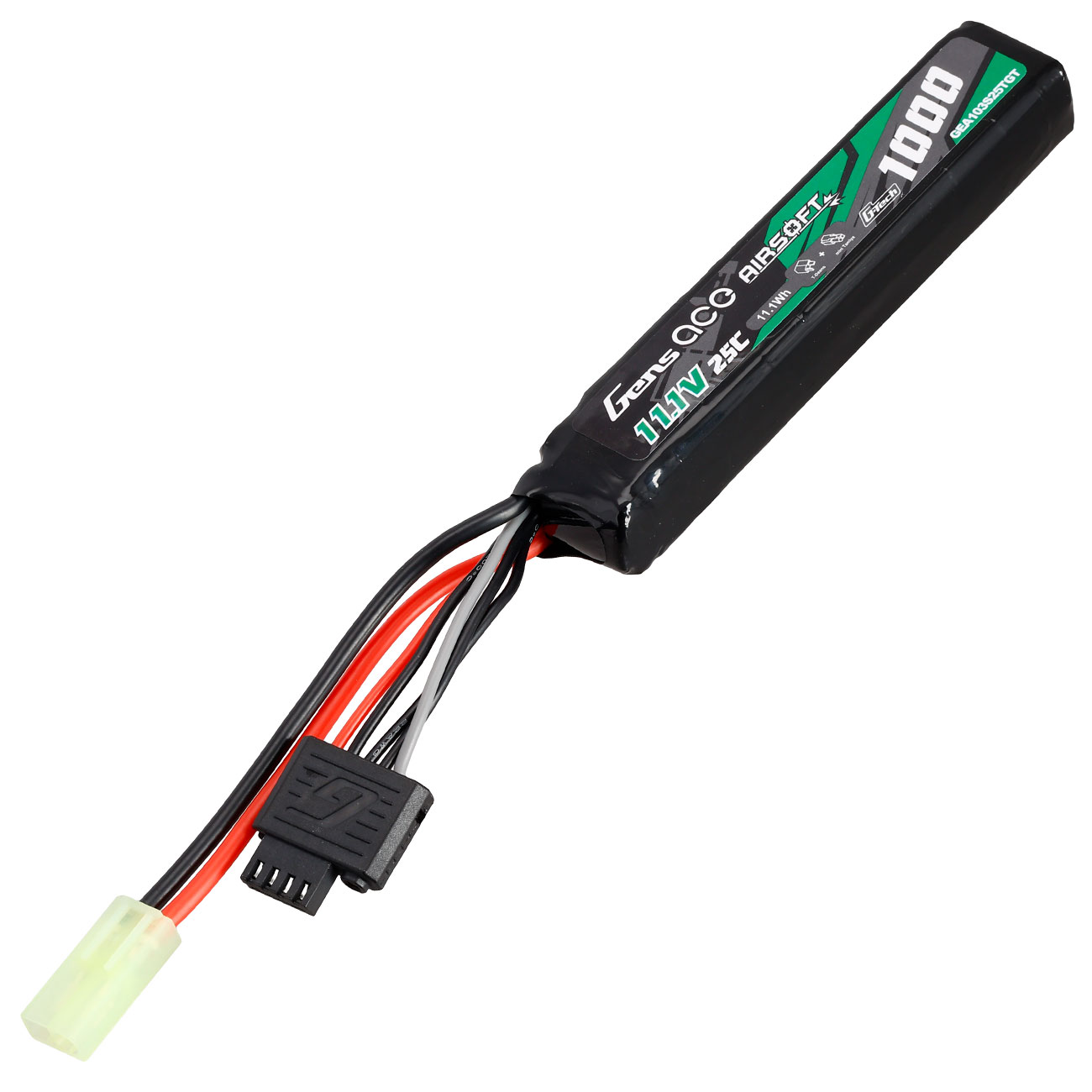 Gens Ace G-Tech Airsoft LiPo Akku 11,1V 1000mAh 25C / 80C Stock-Tube Type m. Mini-Tam Anschluss Bild 1