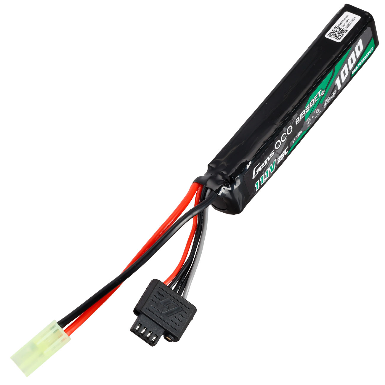 Gens Ace G-Tech Airsoft LiPo Akku 11,1V 1000mAh 25C / 80C Stock-Tube Type m. Mini-Tam Anschluss Bild 2