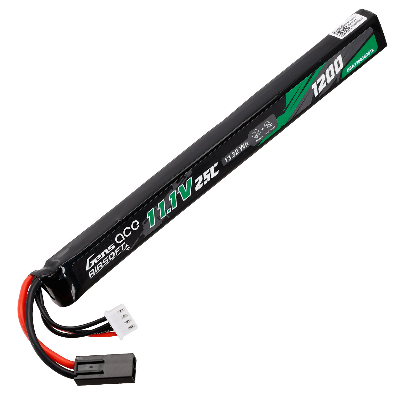 Gens Ace Airsoft LiPo Akku 11,1V 1200mAh 25C / 80C Stick-Type m. Mini-Tam Anschluss Bild 2