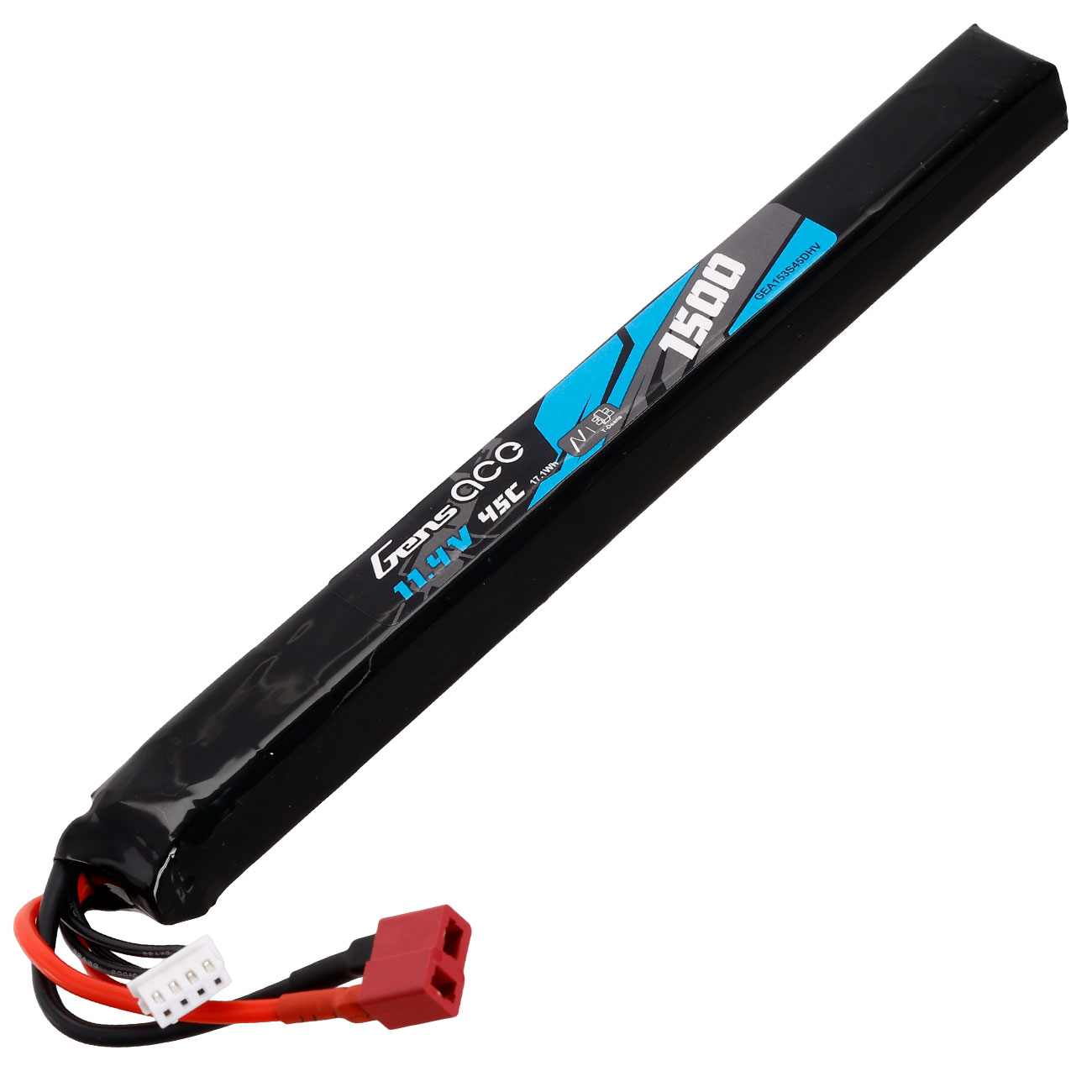 Gens Ace Airsoft LiPo LiHV Akku 11,4V 1500mAh 45C Stick-Type m. T-Stecker Anschluss