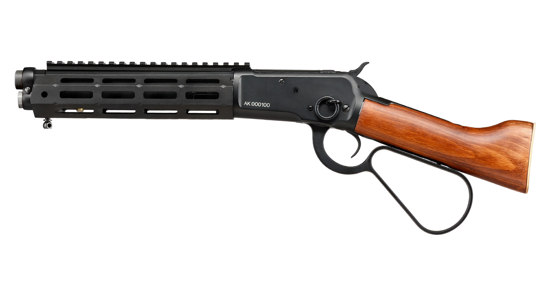 A&K M1873R Short LOCK Unterhebelrepetiergewehr Gas-Bolt-Action 6mm BB schwarz - Echtholz Version Bild 1