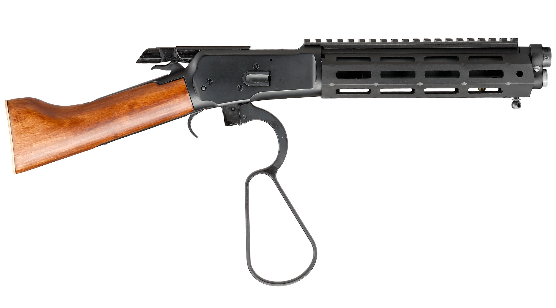 A&K M1873R Short LOCK Unterhebelrepetiergewehr Gas-Bolt-Action 6mm BB schwarz - Echtholz Version Bild 3