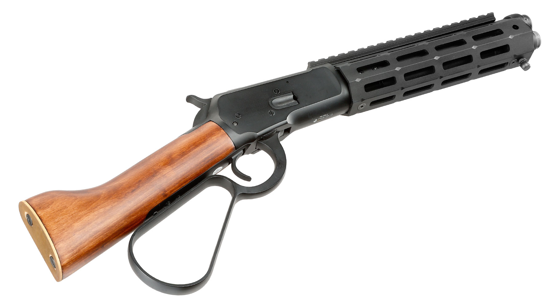 A&K M1873R Short LOCK Unterhebelrepetiergewehr Gas-Bolt-Action 6mm BB schwarz - Echtholz Version Bild 5