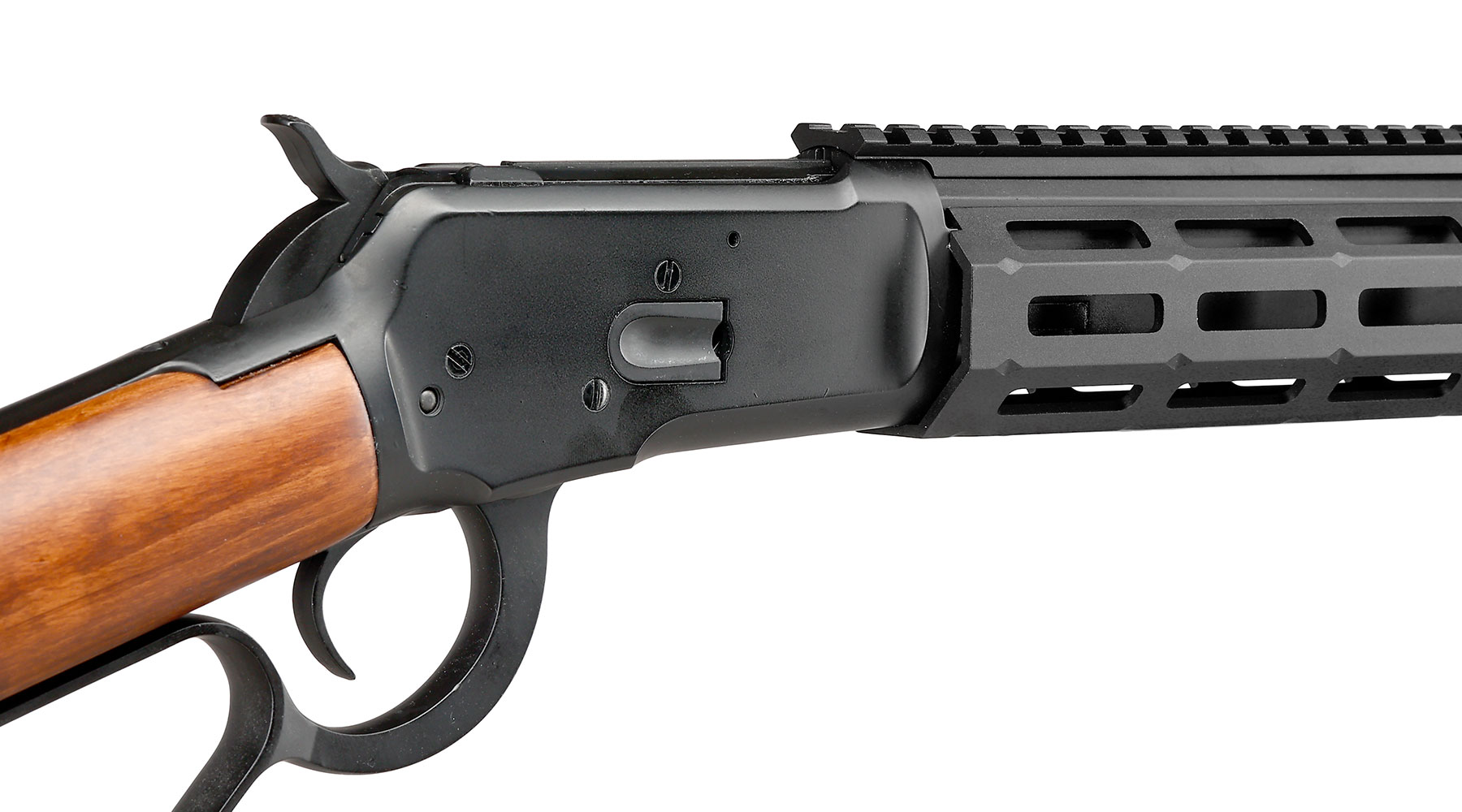 A&K M1873R Short LOCK Unterhebelrepetiergewehr Gas-Bolt-Action 6mm BB schwarz - Echtholz Version Bild 9