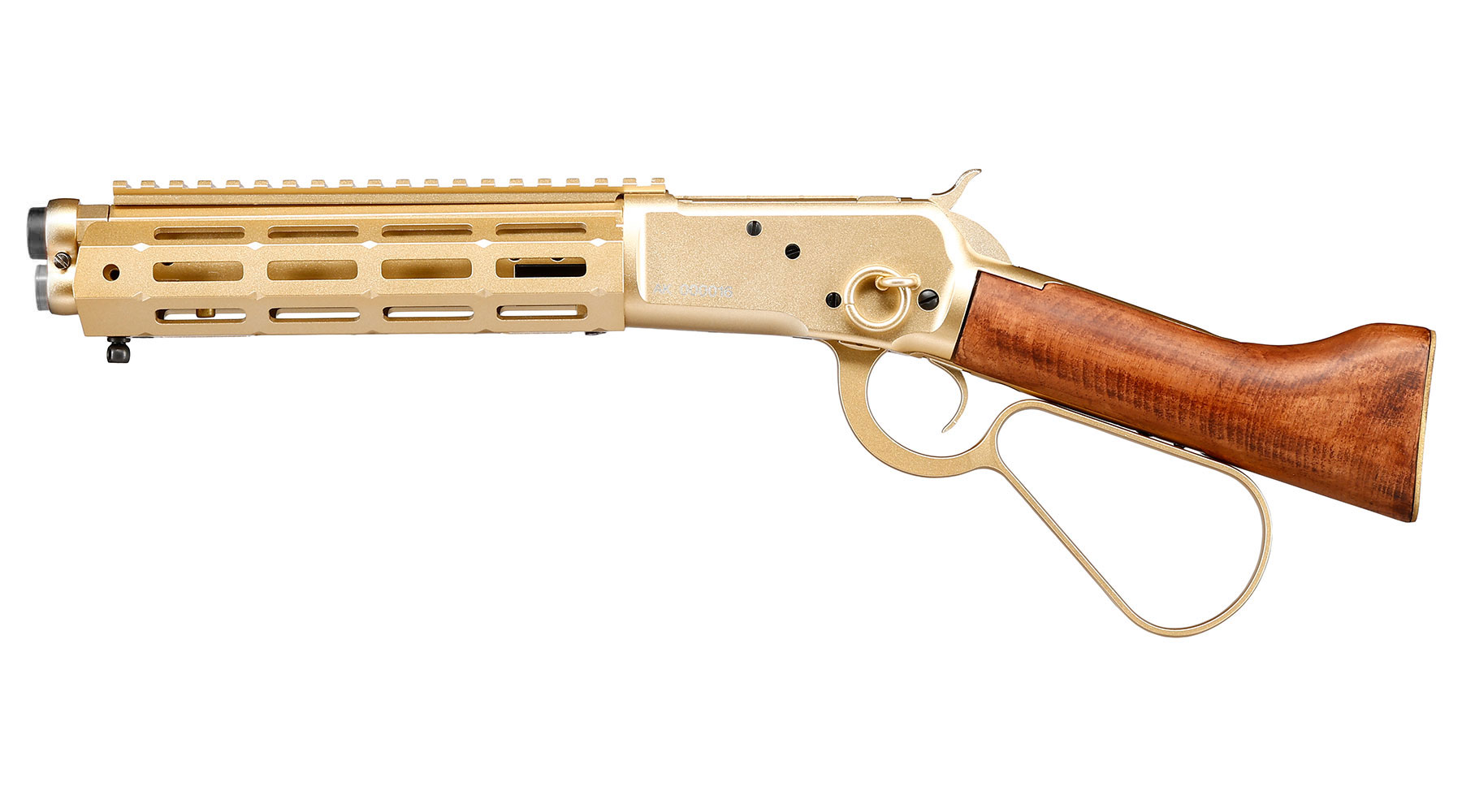 A&K M1873R Short LOCK Unterhebelrepetiergewehr Gas-Bolt-Action 6mm BB gold - Echtholz Version Bild 1