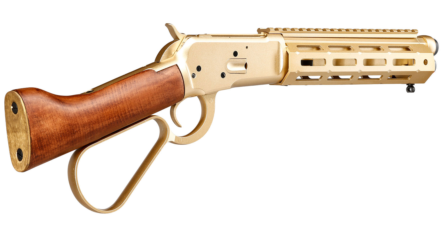 A&K M1873R Short LOCK Unterhebelrepetiergewehr Gas-Bolt-Action 6mm BB gold - Echtholz Version Bild 4