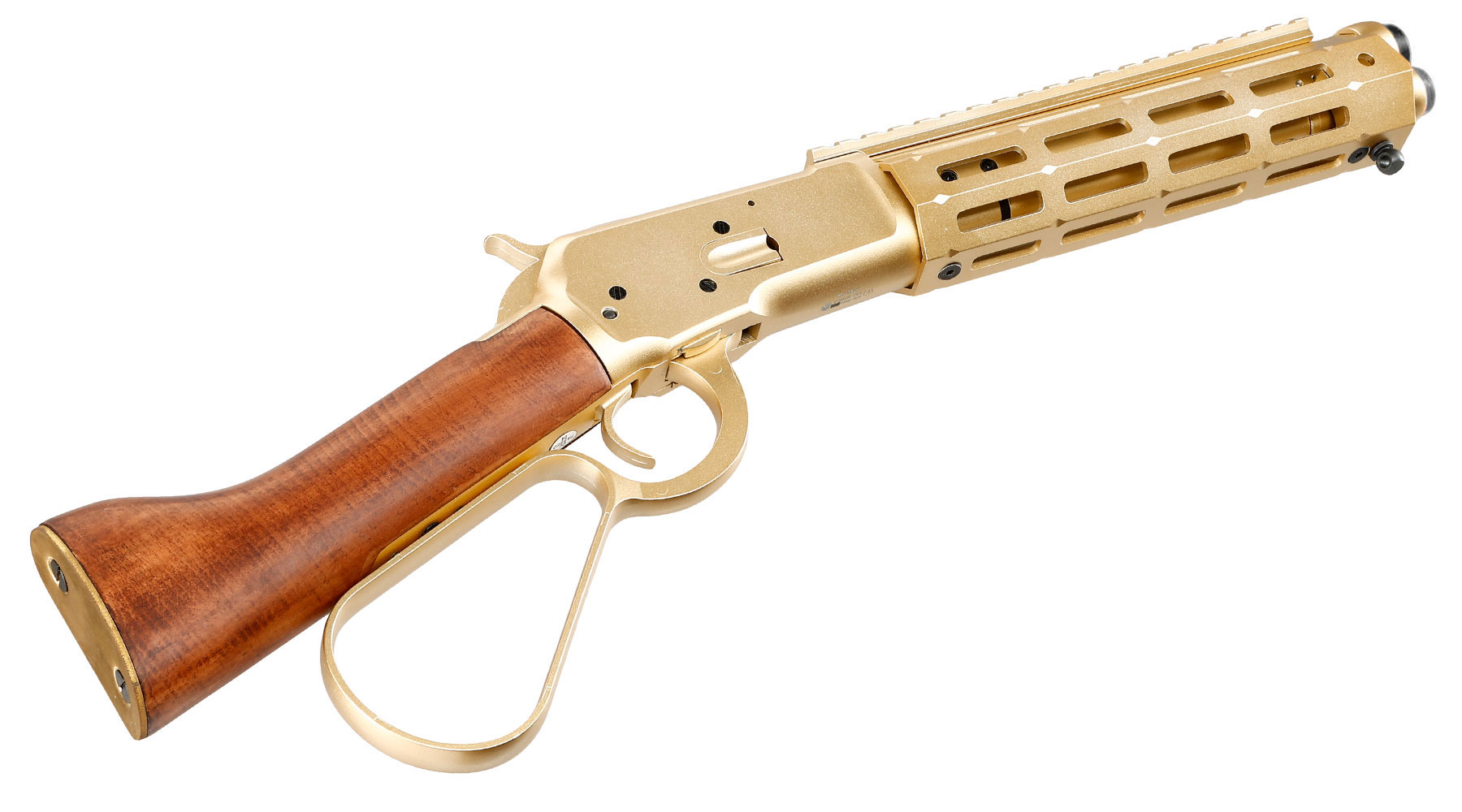 A&K M1873R Short LOCK Unterhebelrepetiergewehr Gas-Bolt-Action 6mm BB gold - Echtholz Version Bild 5