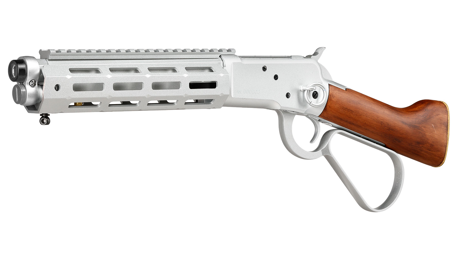 A&K M1873R Short LOCK Unterhebelrepetiergewehr Gas-Bolt-Action 6mm BB silber - Echtholz Version