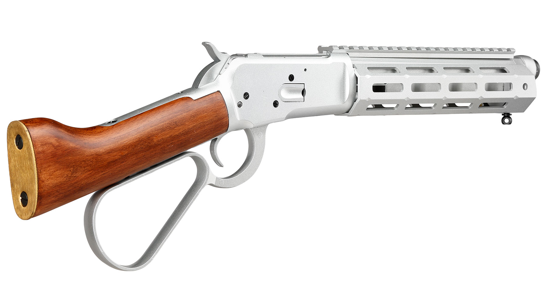 A&K M1873R Short LOCK Unterhebelrepetiergewehr Gas-Bolt-Action 6mm BB silber - Echtholz Version Bild 4