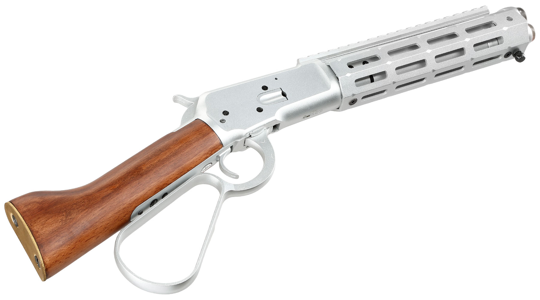 A&K M1873R Short LOCK Unterhebelrepetiergewehr Gas-Bolt-Action 6mm BB silber - Echtholz Version Bild 5