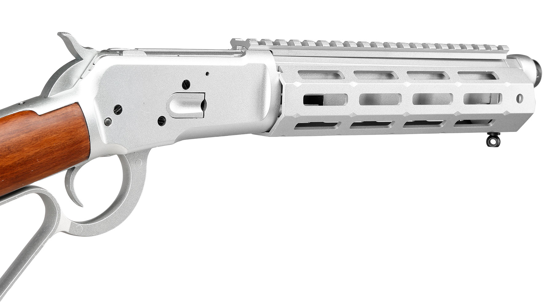 A&K M1873R Short LOCK Unterhebelrepetiergewehr Gas-Bolt-Action 6mm BB silber - Echtholz Version Bild 9