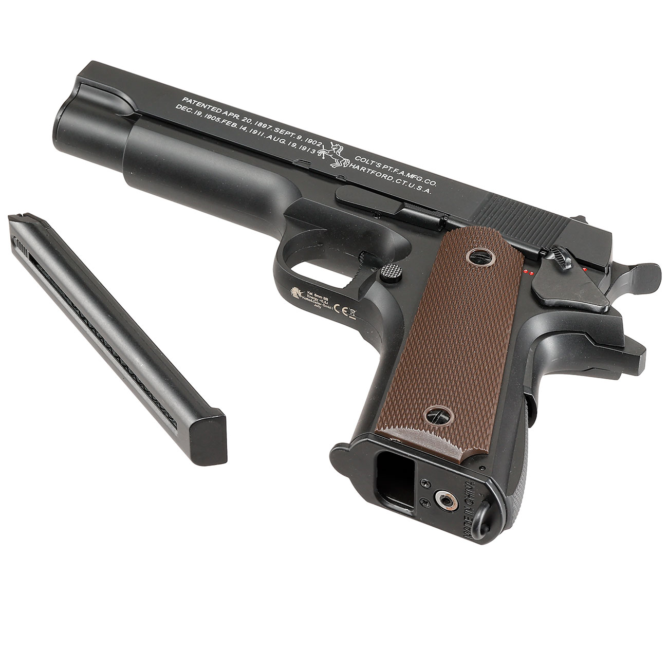 Cybergun Colt M1911A1 mit Metallschlitten Komplettset AEP 6mm BB schwarz - MosFet / LiPo Version Bild 5