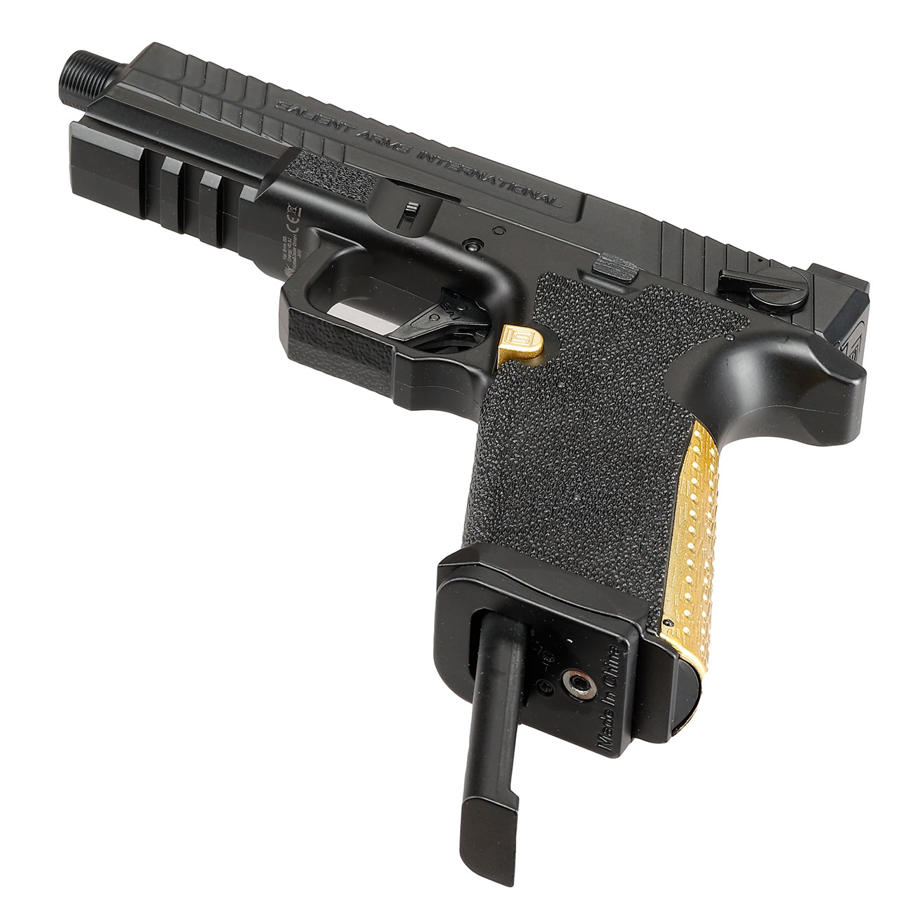 EMG / Salient Arms Int. BLU mit Metallschlitten Komplettset AEP 6mm BB schwarz / gold - MosFet / LiPo Version Bild 4