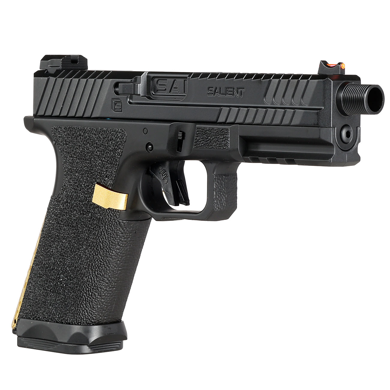 EMG / Salient Arms Int. BLU mit Metallschlitten Komplettset AEP 6mm BB schwarz / gold - MosFet / LiPo Version Bild 6