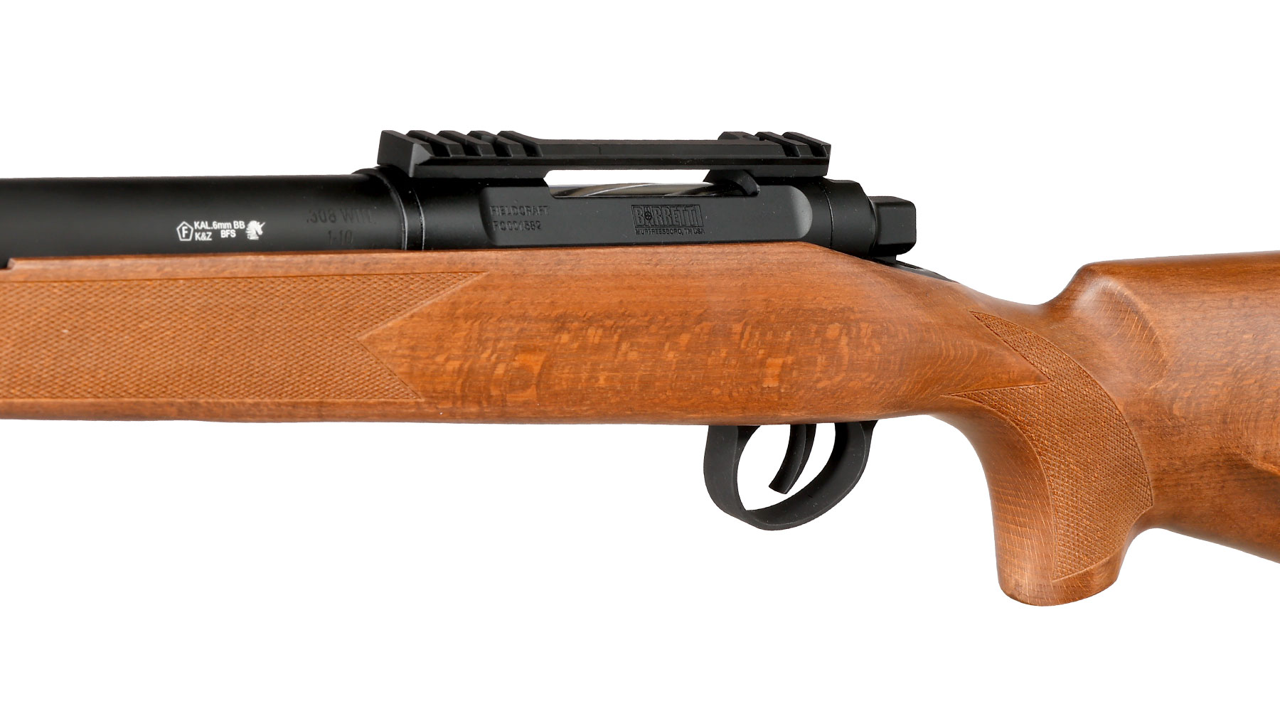 APS / EMG Barrett Fieldcraft Bolt Action Snipergewehr Springer 6mm BB Echtholz / schwarz Bild 7