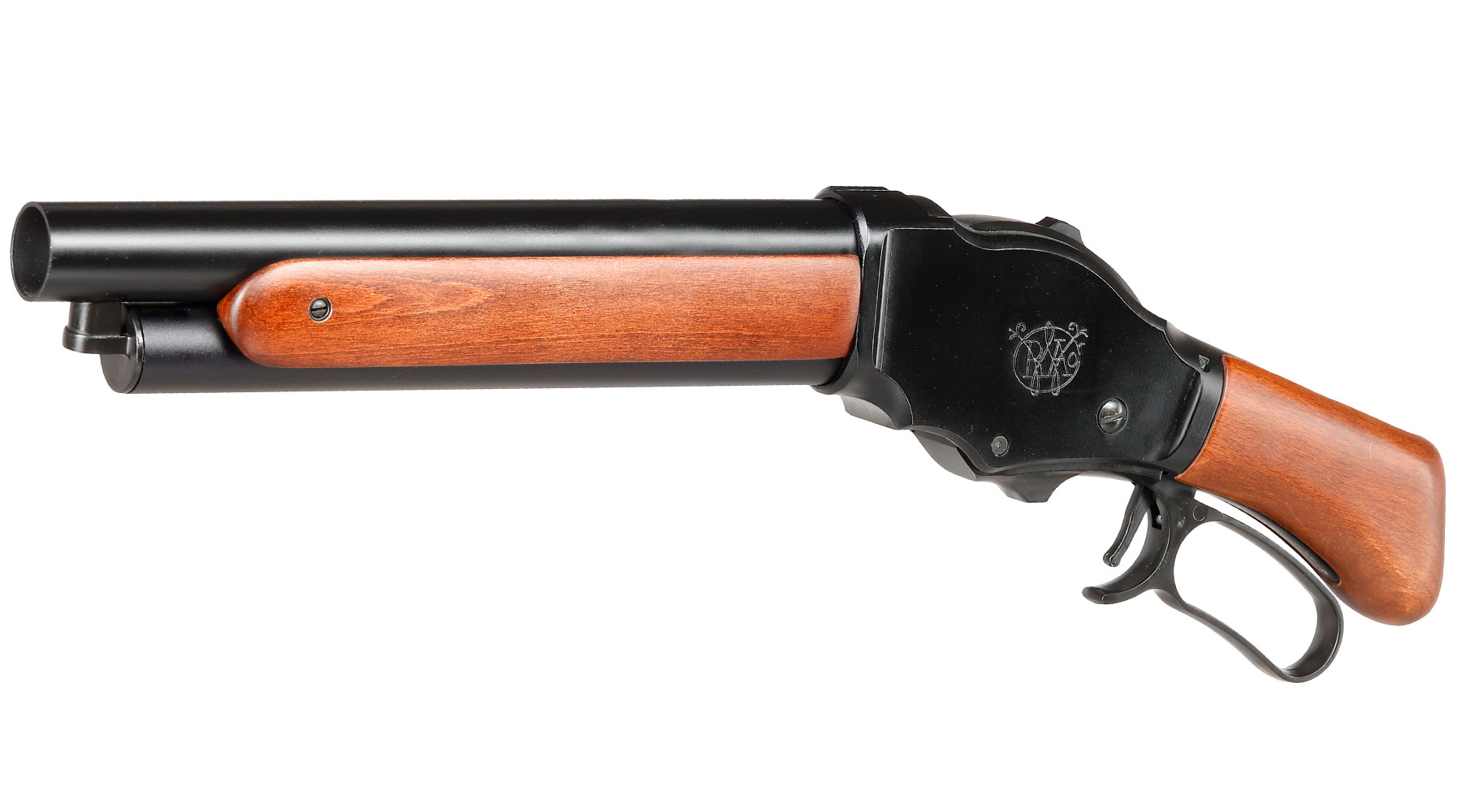 Golden Eagle M1887 Shorty Gas Lever Action mit Hlsenauswurf 6mm BB schwarz - Echtholz Version