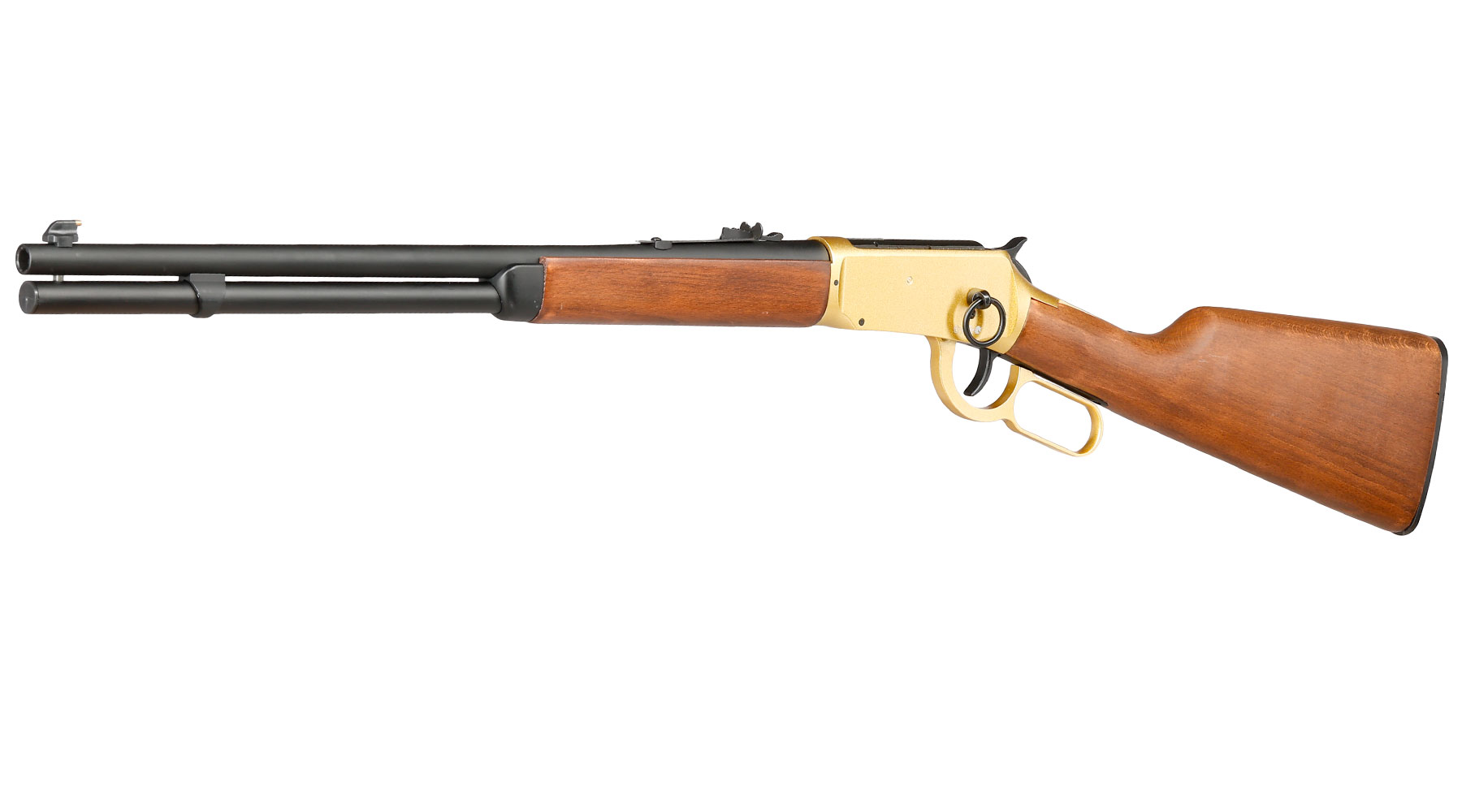 Double Bell M1894 Western Rifle mit Hlsenauswurf Vollmetall CO2 6mm BB gold - Echtholz-Version