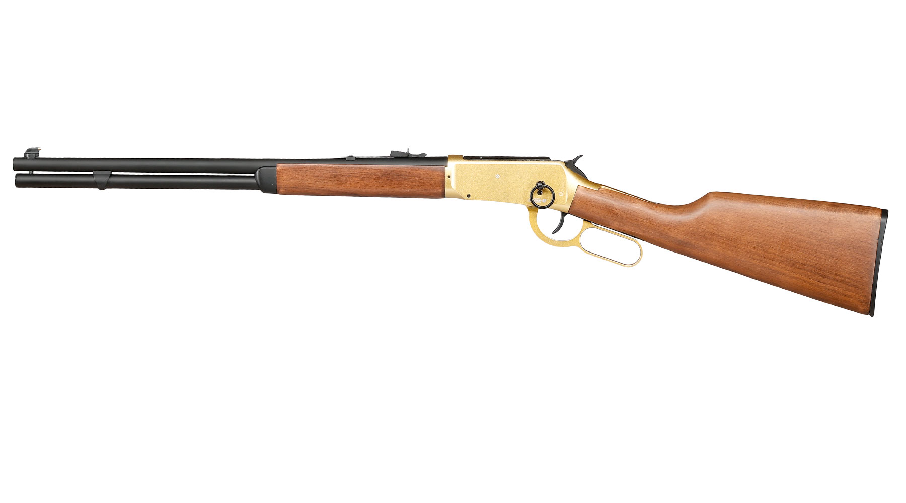 Double Bell M1894 Western Rifle mit Hlsenauswurf Vollmetall CO2 6mm BB gold - Echtholz-Version Bild 1