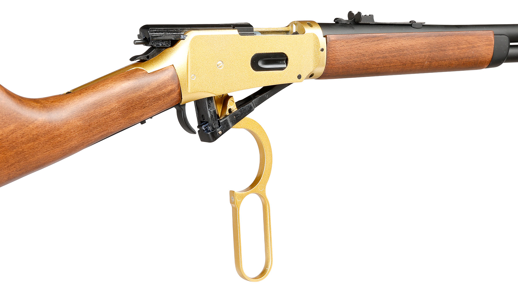 Double Bell M1894 Western Rifle mit Hlsenauswurf Vollmetall CO2 6mm BB gold - Echtholz-Version Bild 10
