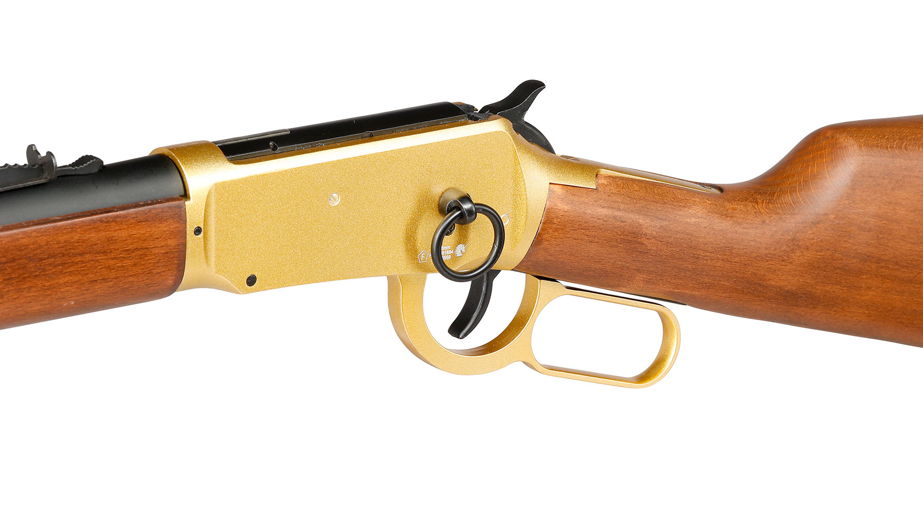 Double Bell M1894 Western Rifle mit Hlsenauswurf Vollmetall CO2 6mm BB gold - Echtholz-Version Bild 8