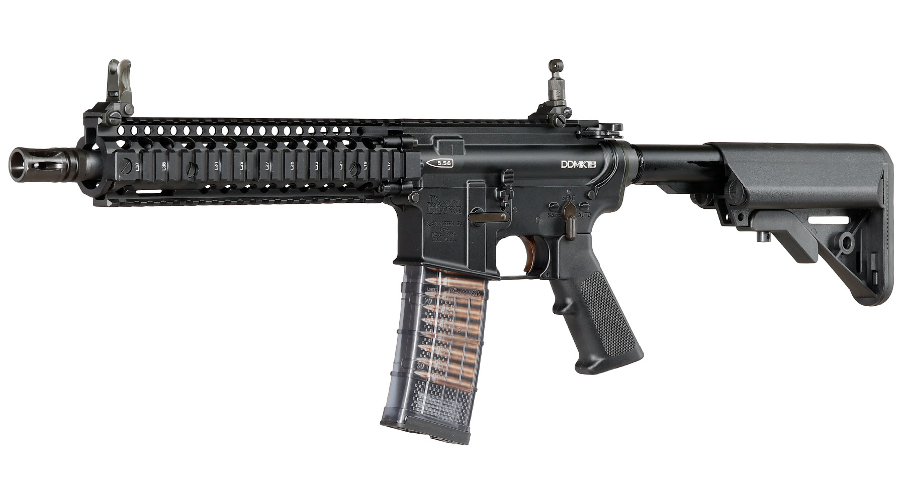 EMG / Cyma Daniel Defense MK18 MOD1 Vollmetall CGS T8-System Gas-Blow-Back 6mm BB schwarz