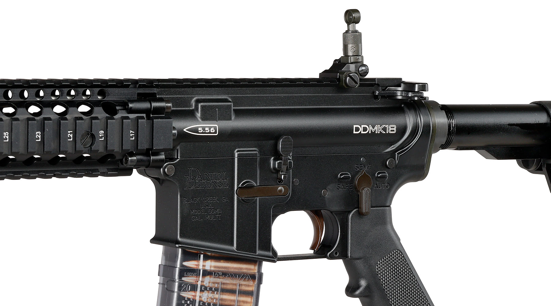EMG / Cyma Daniel Defense MK18 MOD1 Vollmetall CGS T8-System Gas-Blow-Back 6mm BB schwarz Bild 7