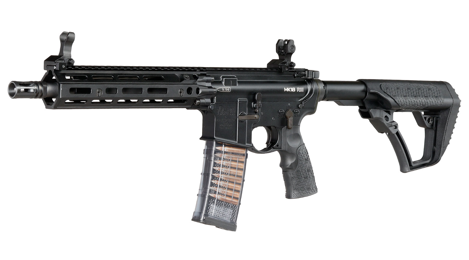 EMG / Cyma Daniel Defense MK18 RIII PDW Vollmetall CGS T8-System Gas-Blow-Back 6mm BB schwarz